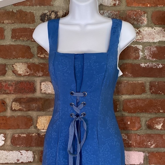 BCBG BCBGeneration cornflower blue lace up corset sleeveless maxi dress size 0 - Picture 4 of 12
